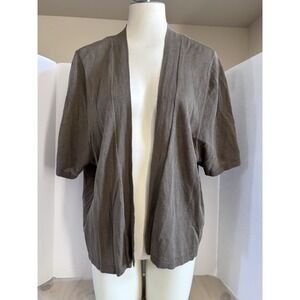 Lane Bryant Olive Green Knit Bolero Shrug Cardigan Cropped Open Front 26/28 Plus